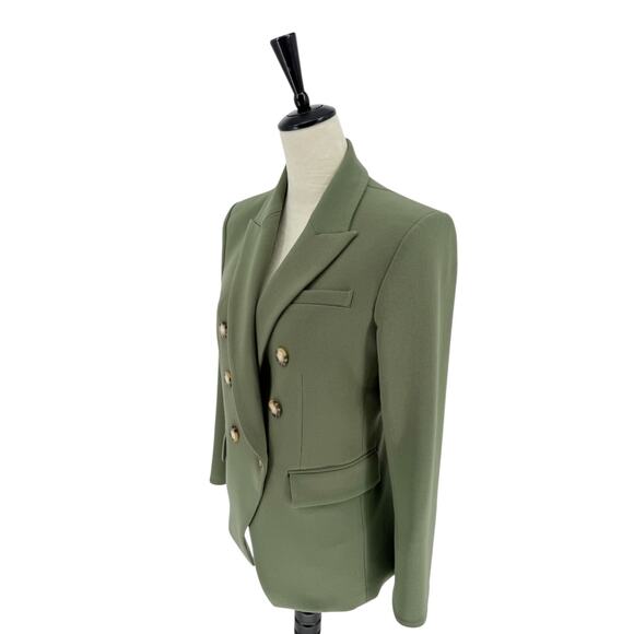 Veronica Beard Miller Dickey Jacket Stone Army Green Classic Blazer Size 8 - Picture 11 of 16